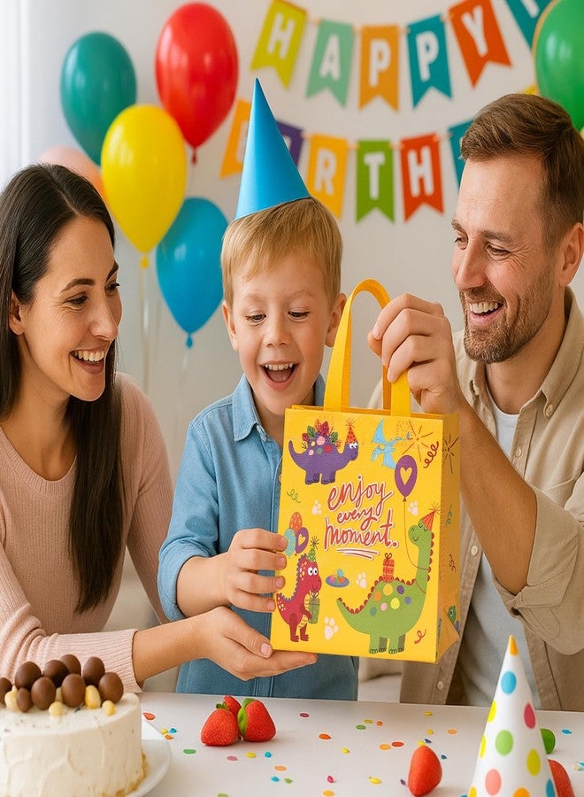 في جودال مجموعة VGOODALL من 6 أكياس هدايا بتصميم ديناصورات لأعياد ميلاد الأطفال، أكياس هدايا لحفلات الديناصورات، مقاس 8 × 3.5 × 8 بوصة للحلوى - Image 3
